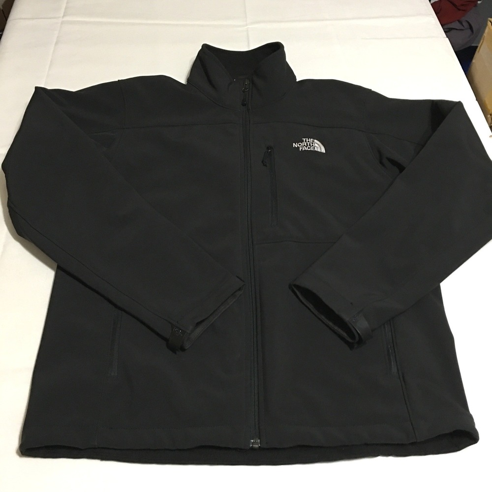 The North Face Softshell Jacket Mens Medium Black Full Zip Windproof